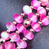 Bracelet Macaron en Verre Sirène Magenta | Argent